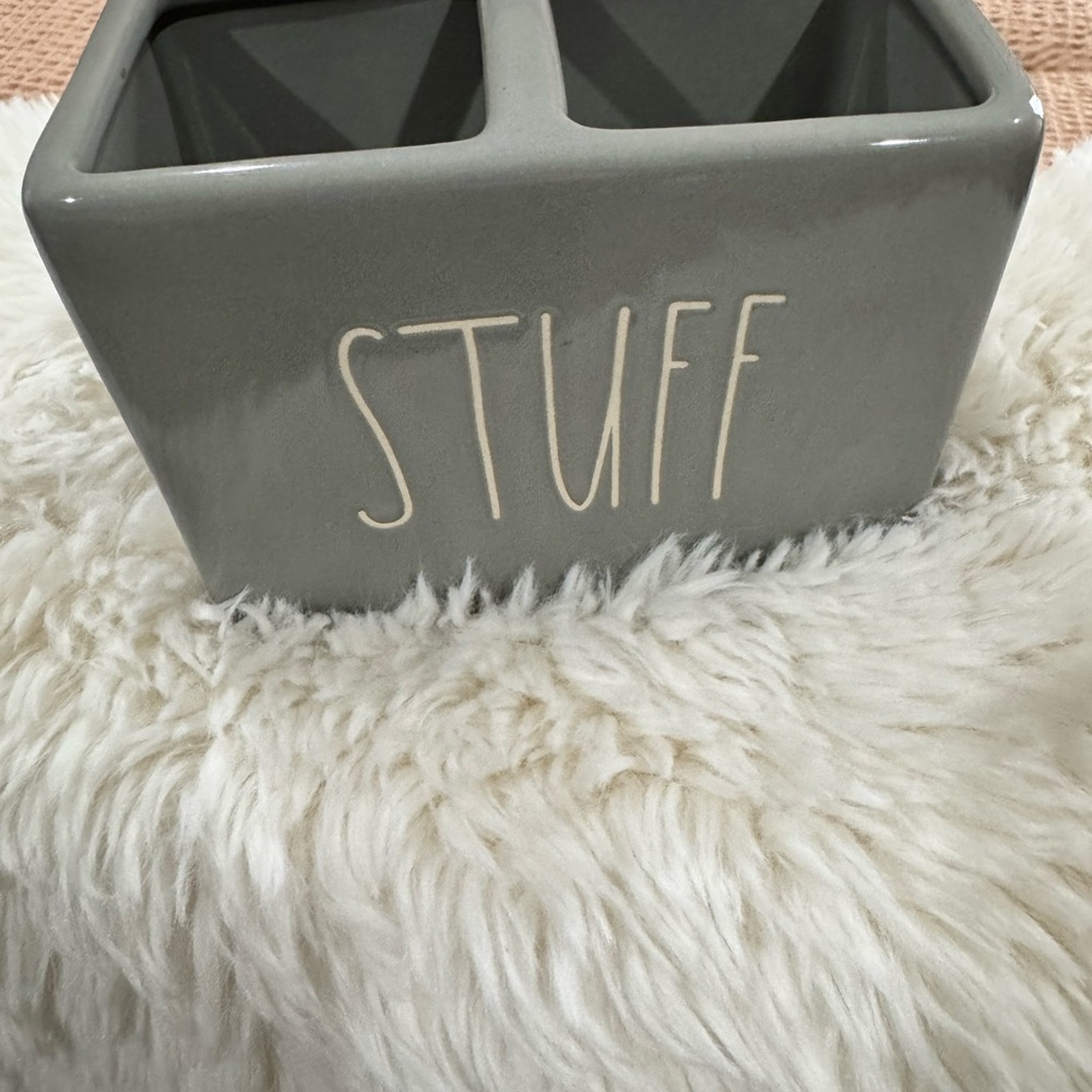 Gray Ceramic 'Stuff' Organizer